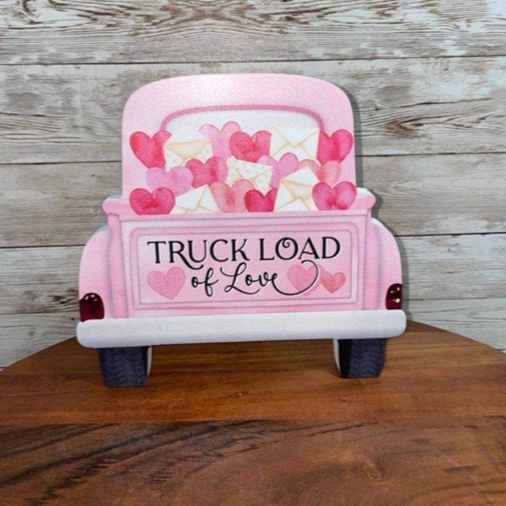 🆕❤️ Red Farm Truck Valentine's Day TRUCK LOAD OF LOVE Sign Truck Decor